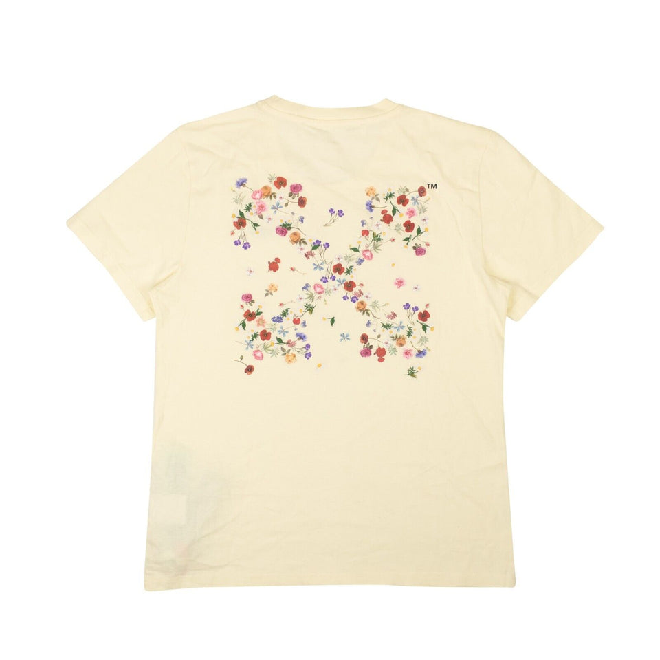 Cream Floral Embroidered T-Shirt