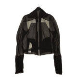 Black Sheer Polyester Klaus Zip-UP Jacket