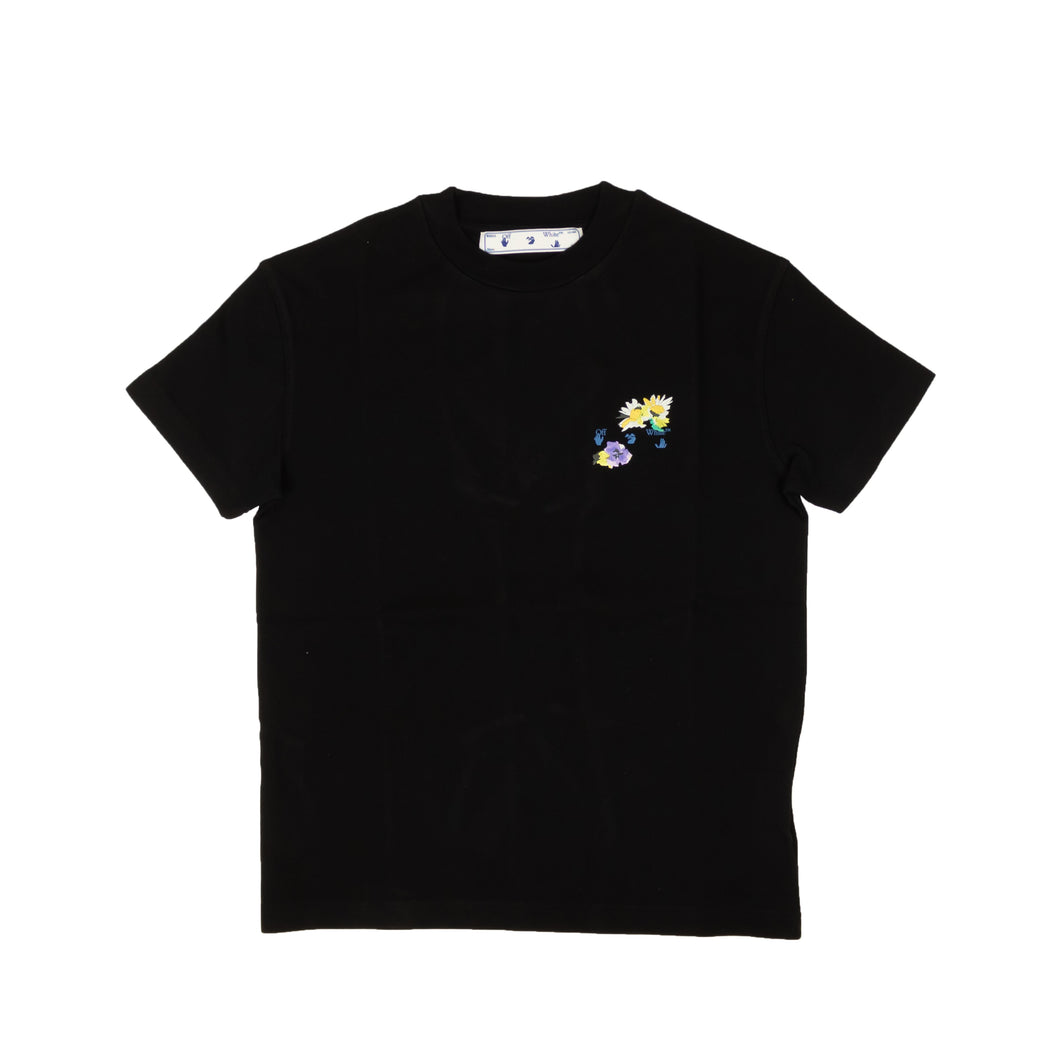 Black Flowers Arrow Check T-Shirt
