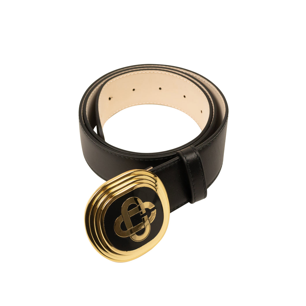 Black CC Bevel Buckle Belt
