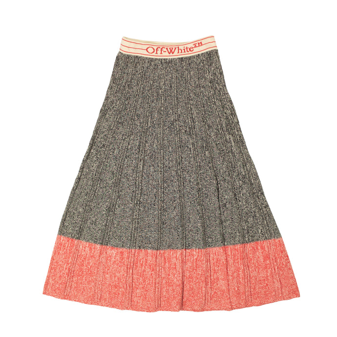 Multi Pleated Knit Maxi Skirt