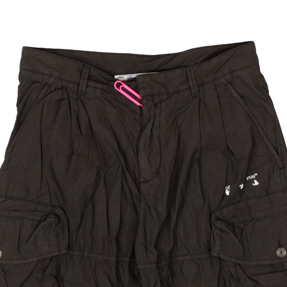 Black OW Logo Utility Shorts