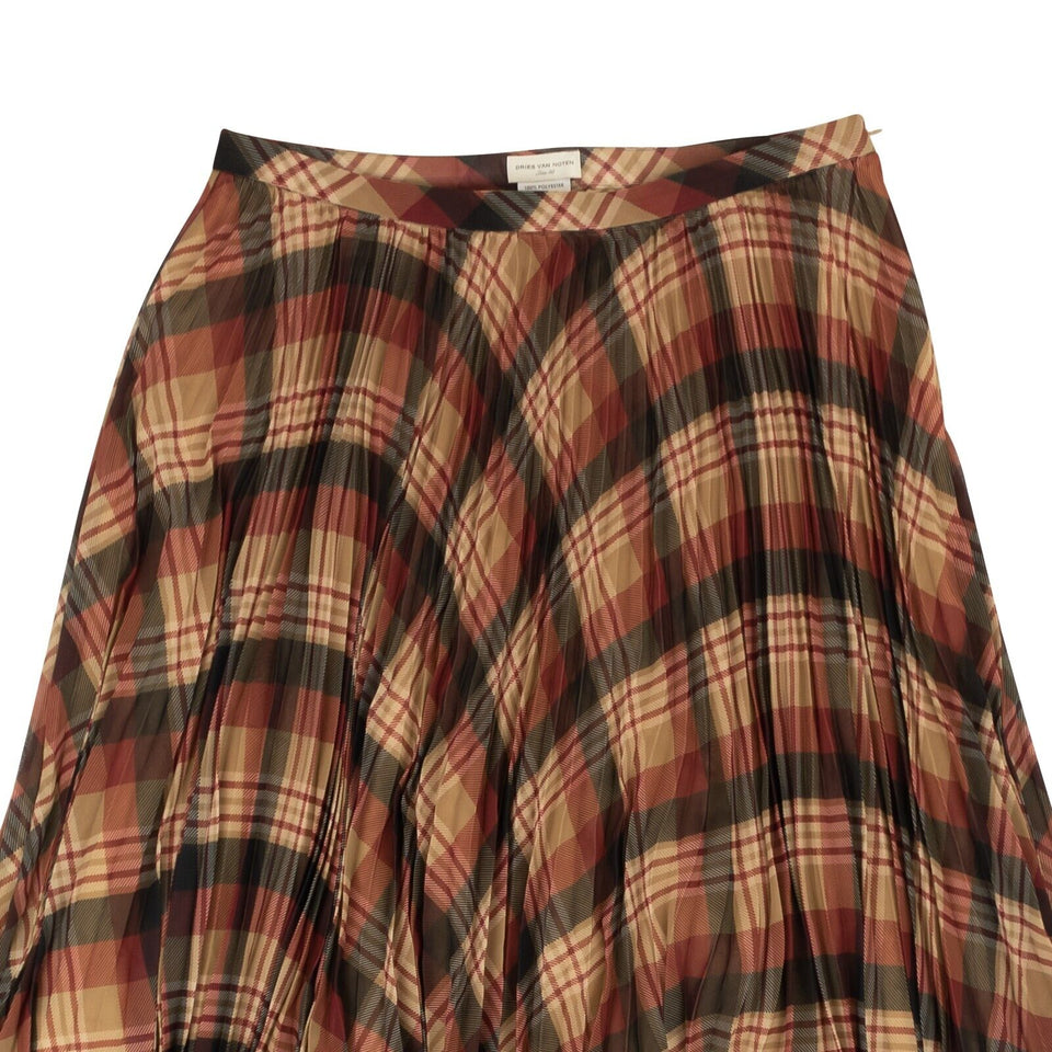 Multicolor Sax Plaid Pleated Skirt