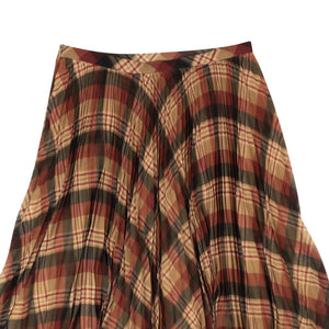 Multicolor Sax Plaid Pleated Skirt