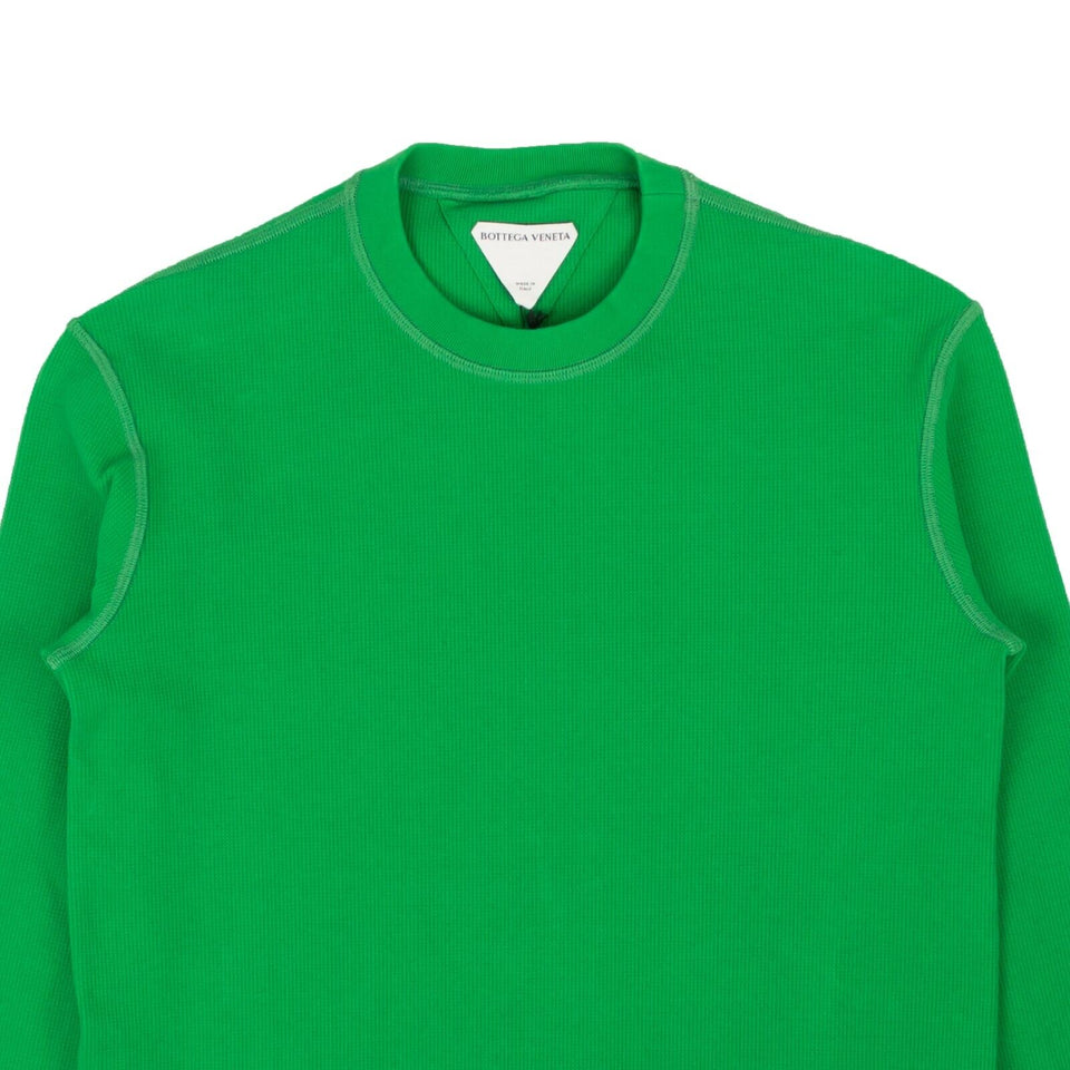 Grass Green Waffle Knit Long Sleeve T-Shirt
