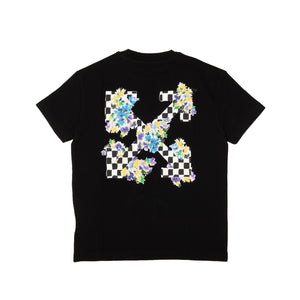 Black Flowers Arrow Check T-Shirt