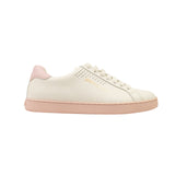 White Leather Palm 1 Logo Lace Up Sneakers