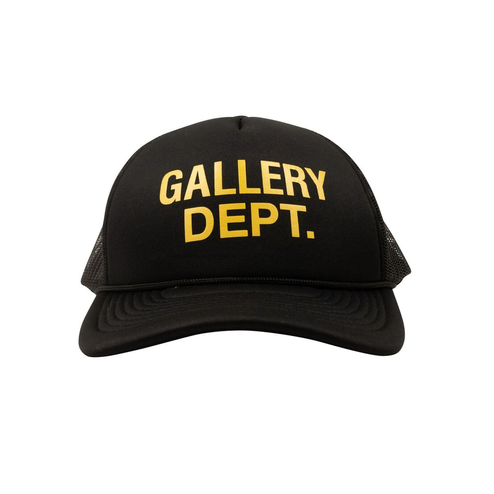 Black And Yellow Logo Trucker Hat Cap