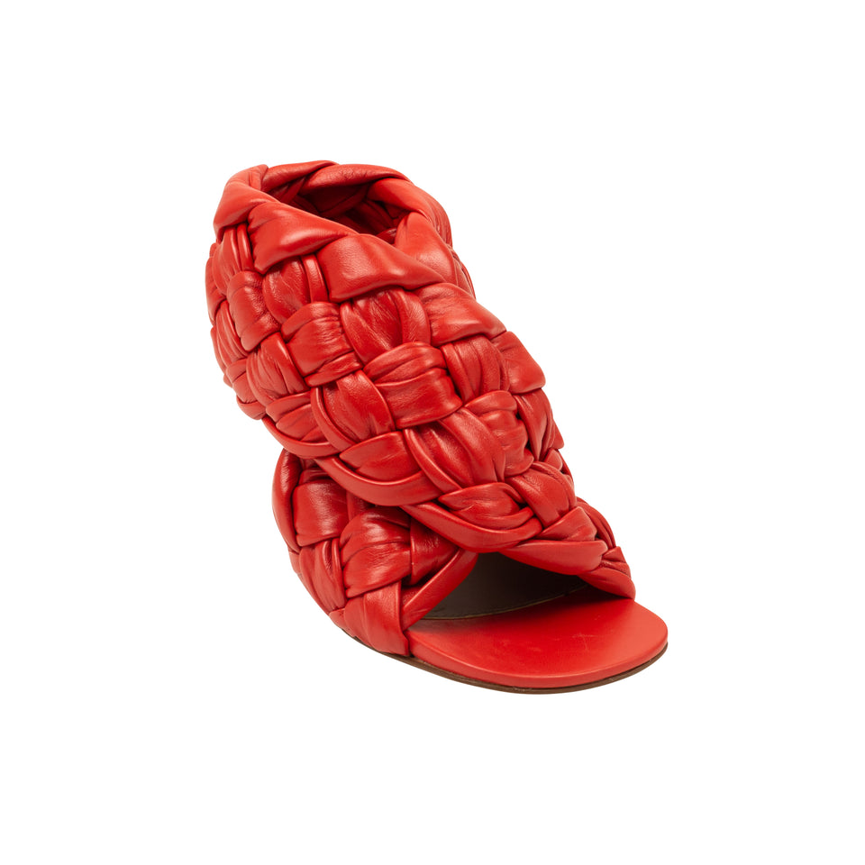 Red Leather The Board Heeled Sandals
