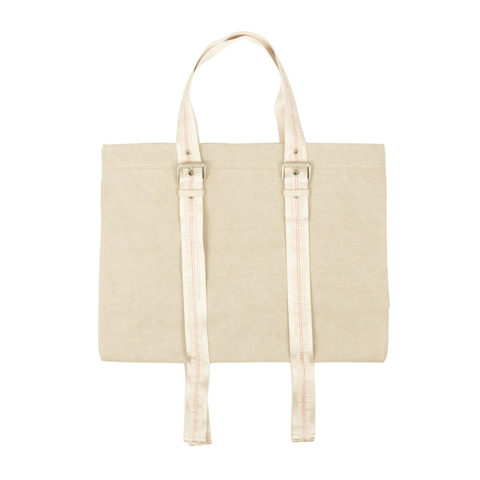White Canvas Industrial Tote Bag