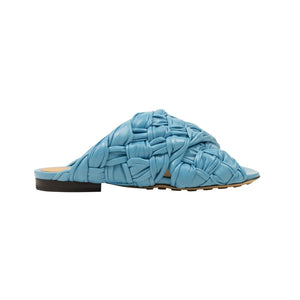 Sky Blue Leather BV The Board Flat Sandals