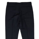 Navy Blue Textured Wool And Canvas Mohair Pants