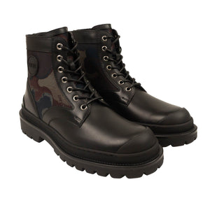 X Peter Doig Black Leather Explorer Boots