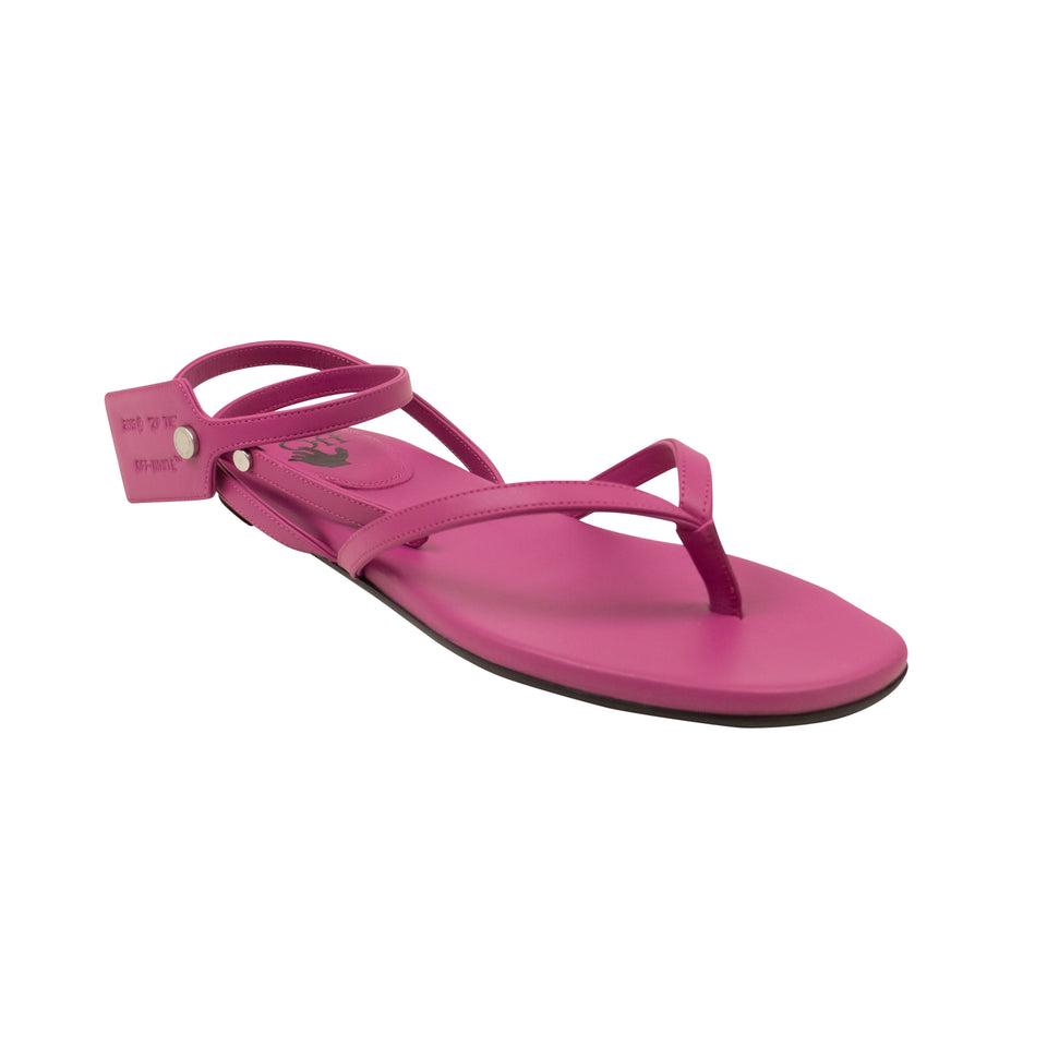Pink Zip Tie Flat Sandals