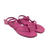 Pink Zip Tie Flat Sandals