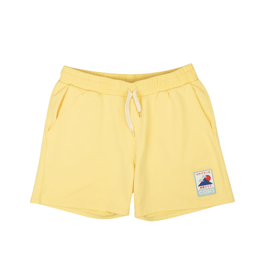Pale Yellow Soleil Levant Patch Sweat Shorts