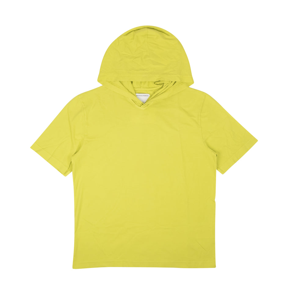 NWT BOTTEGA VENETA Yellow Lemon Hooded Short Sleeve T-Shirt