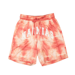 Red And White Graphic Logo Silk Shorts