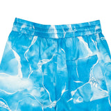 Blue Silk Tie Dye Printed Shorts