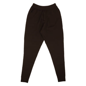 Brown Wool Blend Double Face Knit Pants
