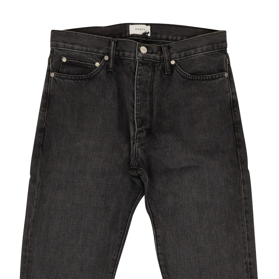 Black Cotton Dark Wash Classic Fit Denim Jeans
