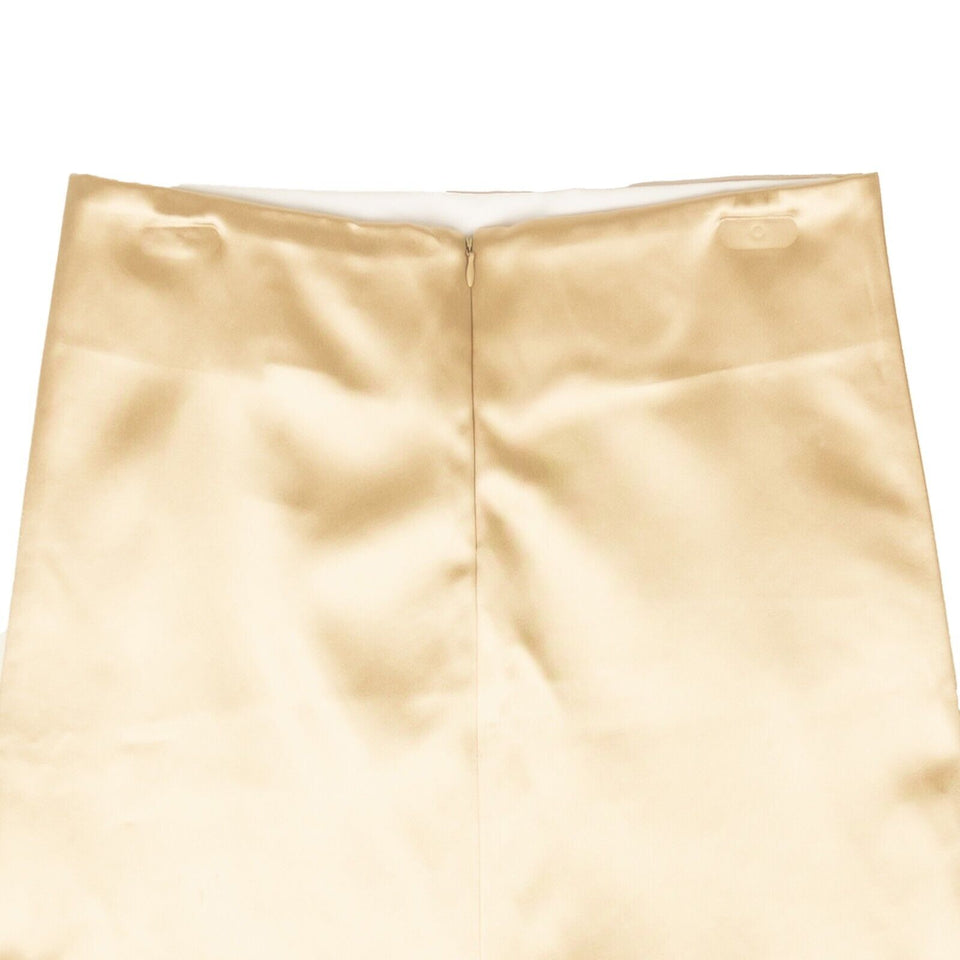 Champagne Straight Satin Mini Skirt