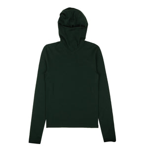 Green Cashmere Knit Pullover Hoodie