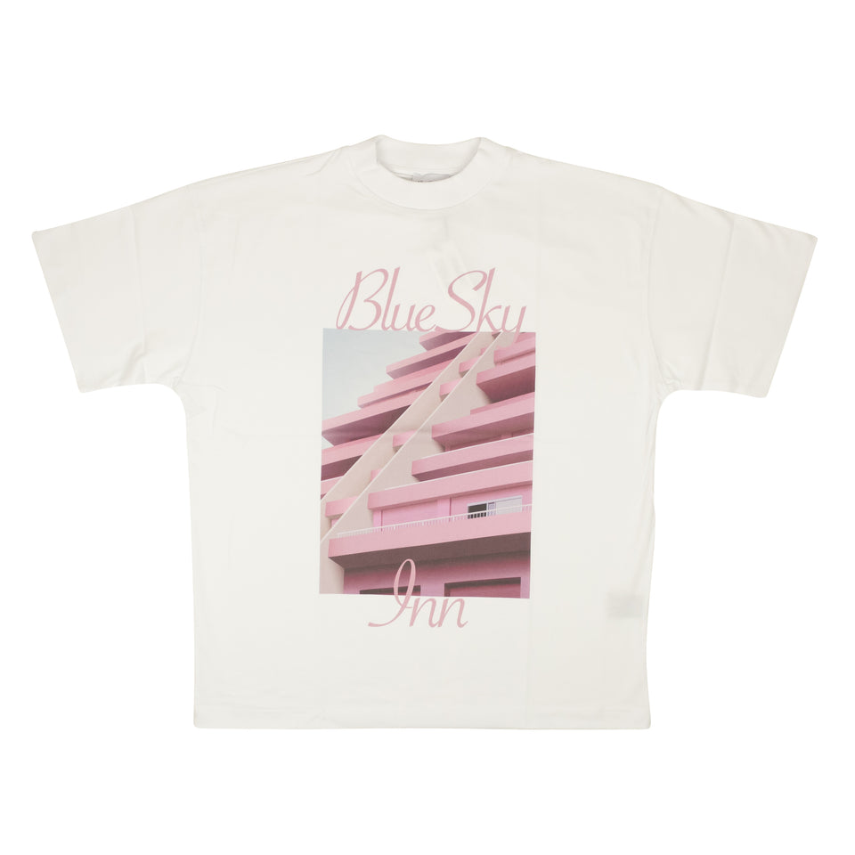 White And Pink Photograph Print Condo T-Shirt
