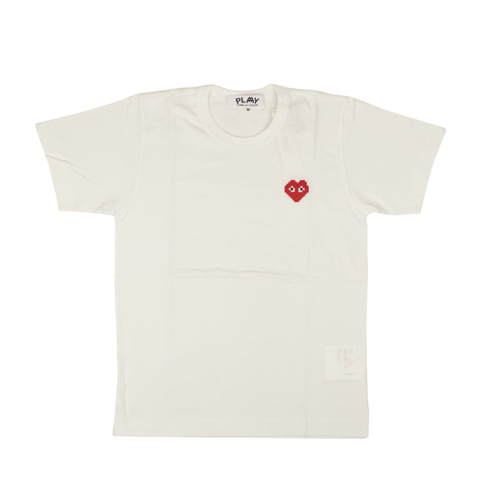 Comme Des Garçons Play Double Red Heart Knit Sweater - Brown