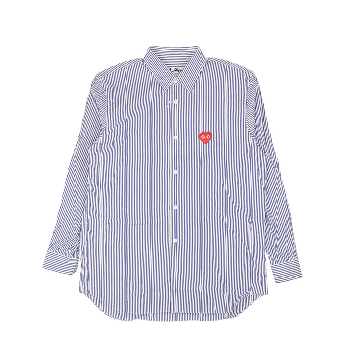 Blue Cotton Striped Button Down Shirt