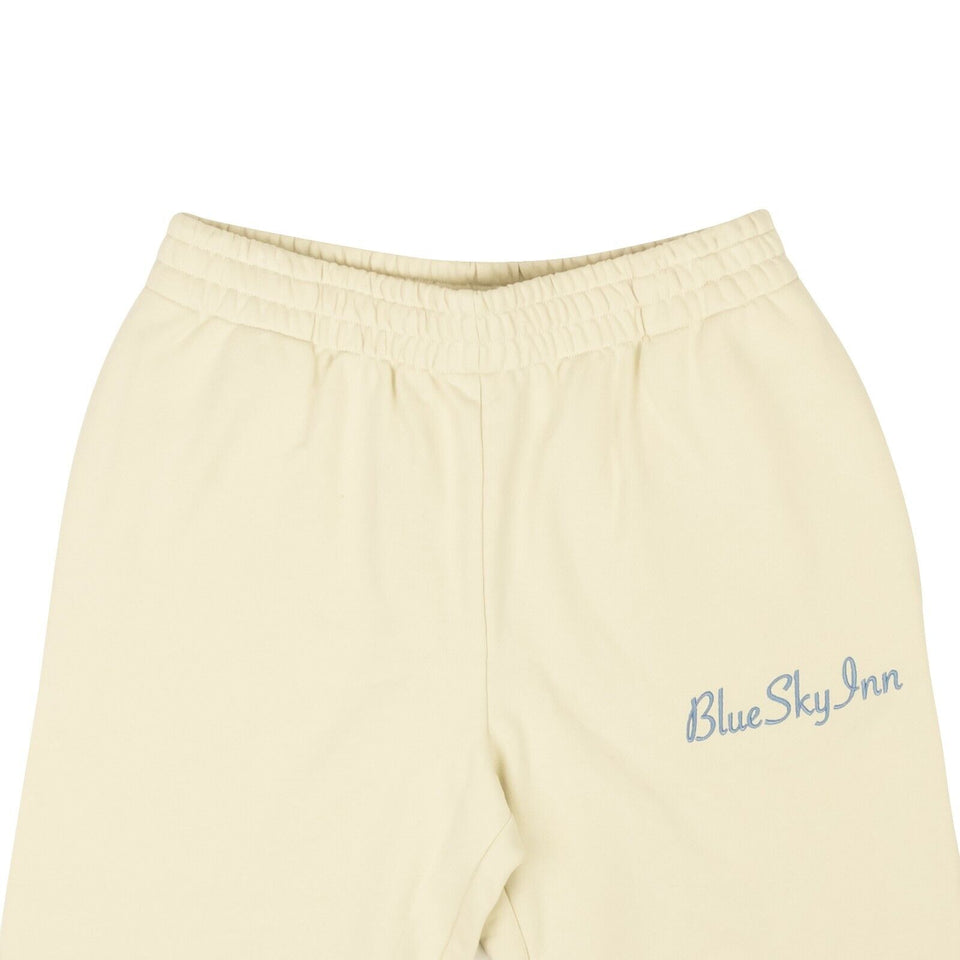 Cream Embroidered Logo Sweat Shorts