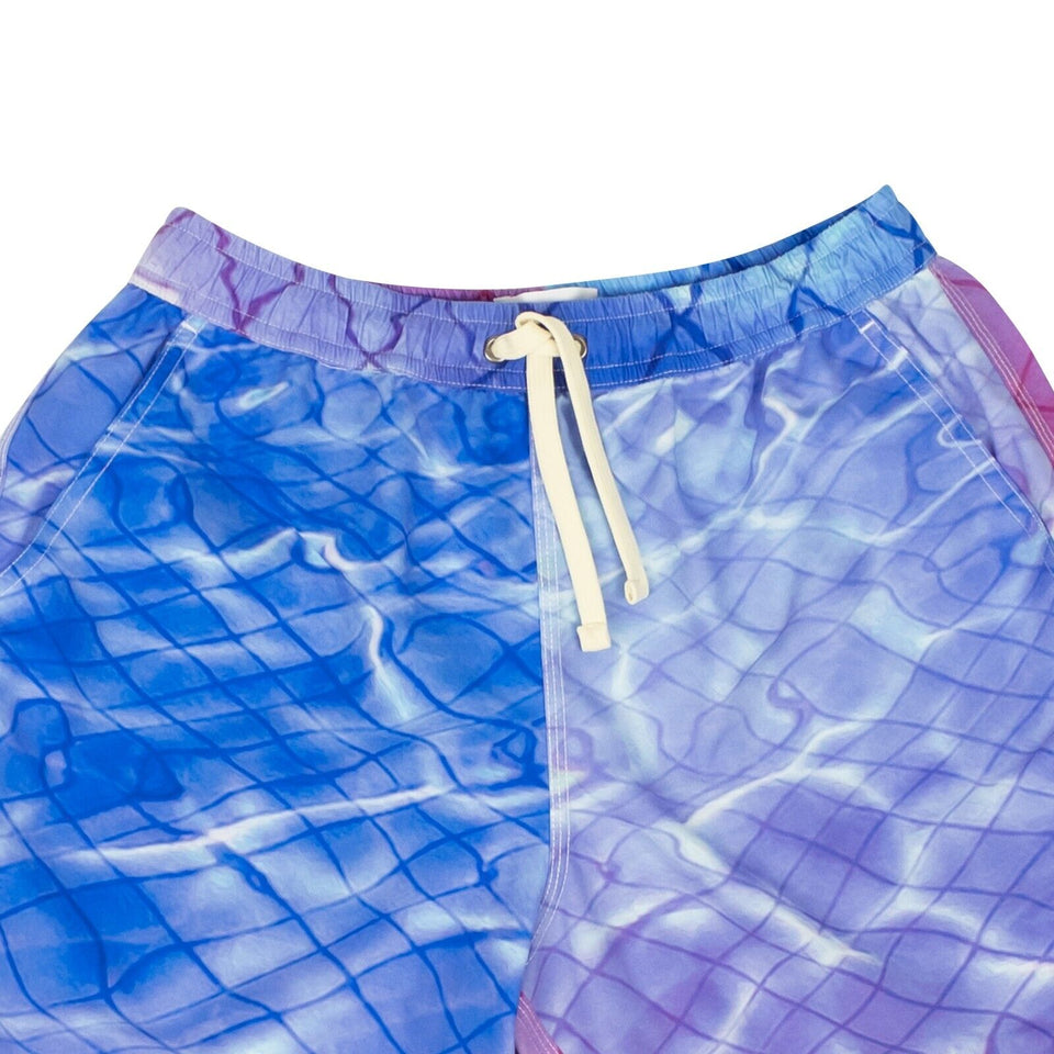 Blue, Pink And Purple Pool Print Swim Trunks