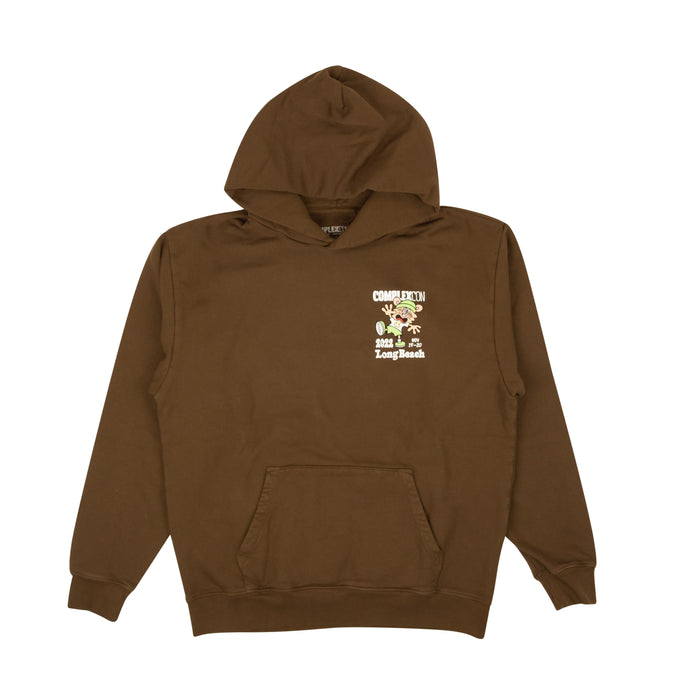 Brown Chest Logo Graphic Hoodie