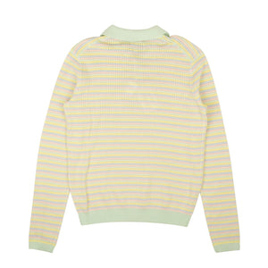 Mint Green Grandpa Knit Polo Sweater