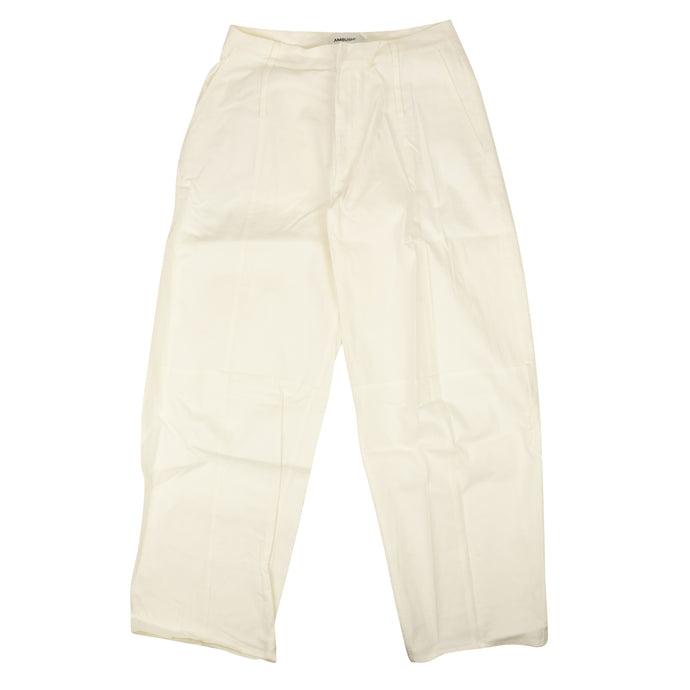 Ambush Linen Blend High Waist Wide Tapered Pants - White