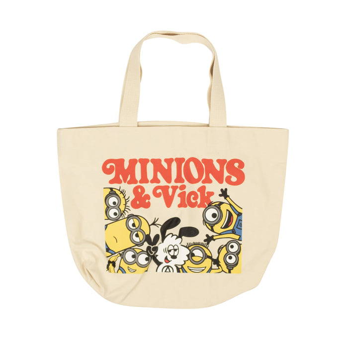 Natural Beige Minions Graphic Tote Bag