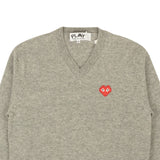 PLAY Heather Grey Heart V-Neck Sweater