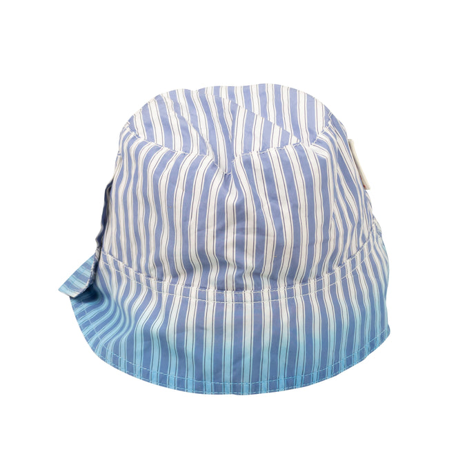 Iris Blue Dip Dyed Poplin Stripe Hat
