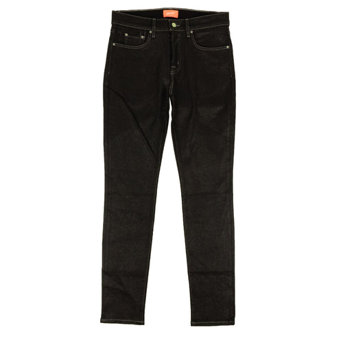 Black Cotton Glitter Design Slim-Fit Jeans