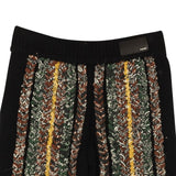 Black And Multi Cotton Braided Bandana Knit Shorts