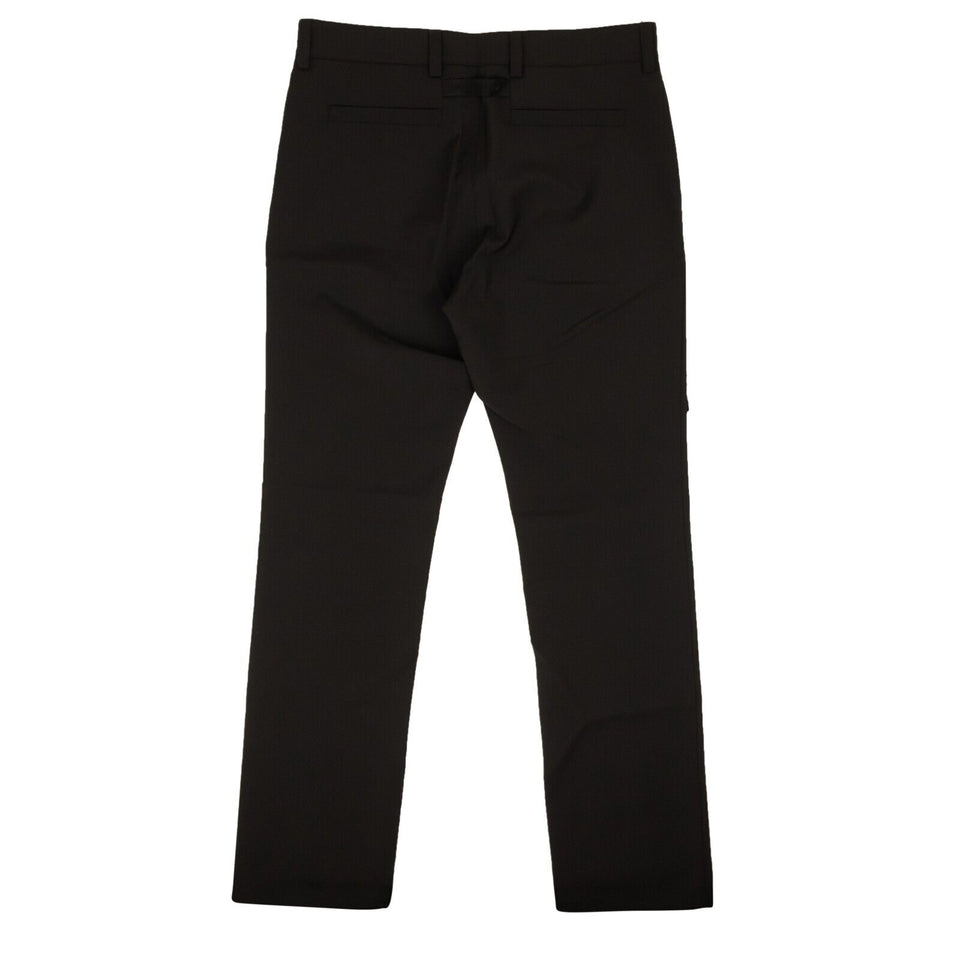 Black Polyester Tailored Cargo Pants