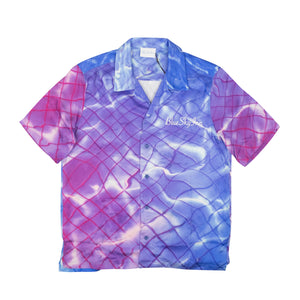 Blue And Purple Pool Print Button Down Shirt