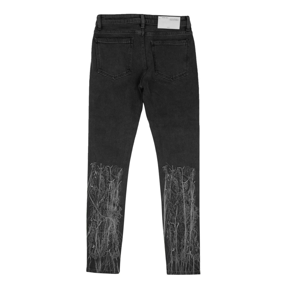 Dark Grey Graphic Thread Jeans
