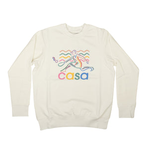 Off White Printed Beach Tennis Girl Sweatshirt