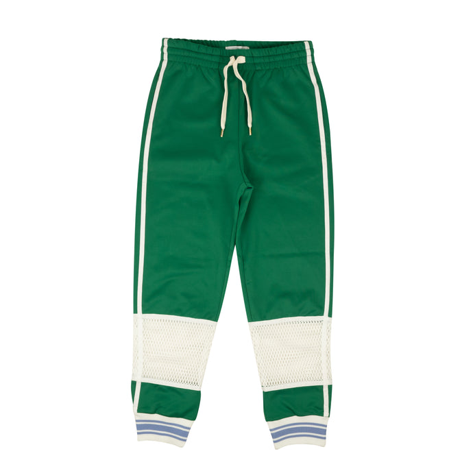 Green Polyester Mesh Jogger Track Pants