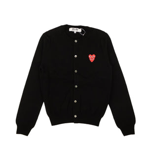 Black Knit Logo Heart Cardigan