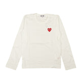White Red Heart Long Sleeve T-Shirt