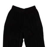 Black Cotton Velour Embroidered Design Sweatpants