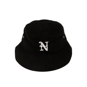Black Cotton Corduroy Bucket Hat