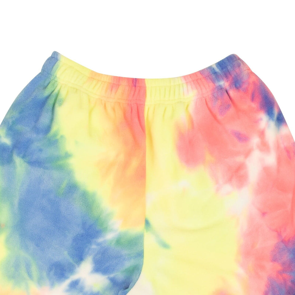 Multicolor Tie Dye Polyester Fleece Shorts